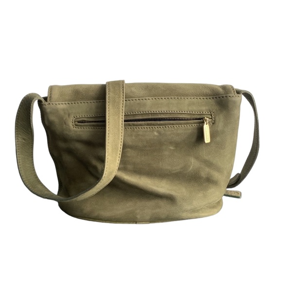VTG Coach Nubuck 4935 Sage Green Pebbled Leather Flap Over Shoulder Bag - Picture 2 of 13